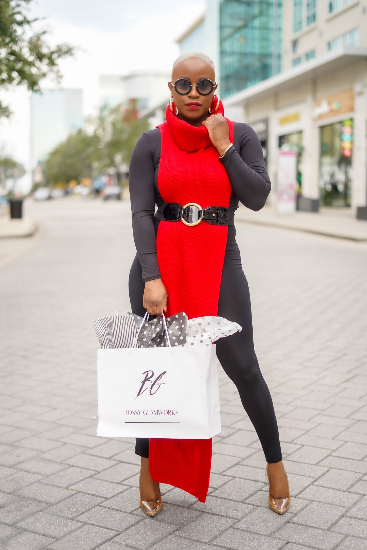 Let's Get Layered Open Sided Sweater (Holiday Red)--Will Ship The Week Of 5/19/25