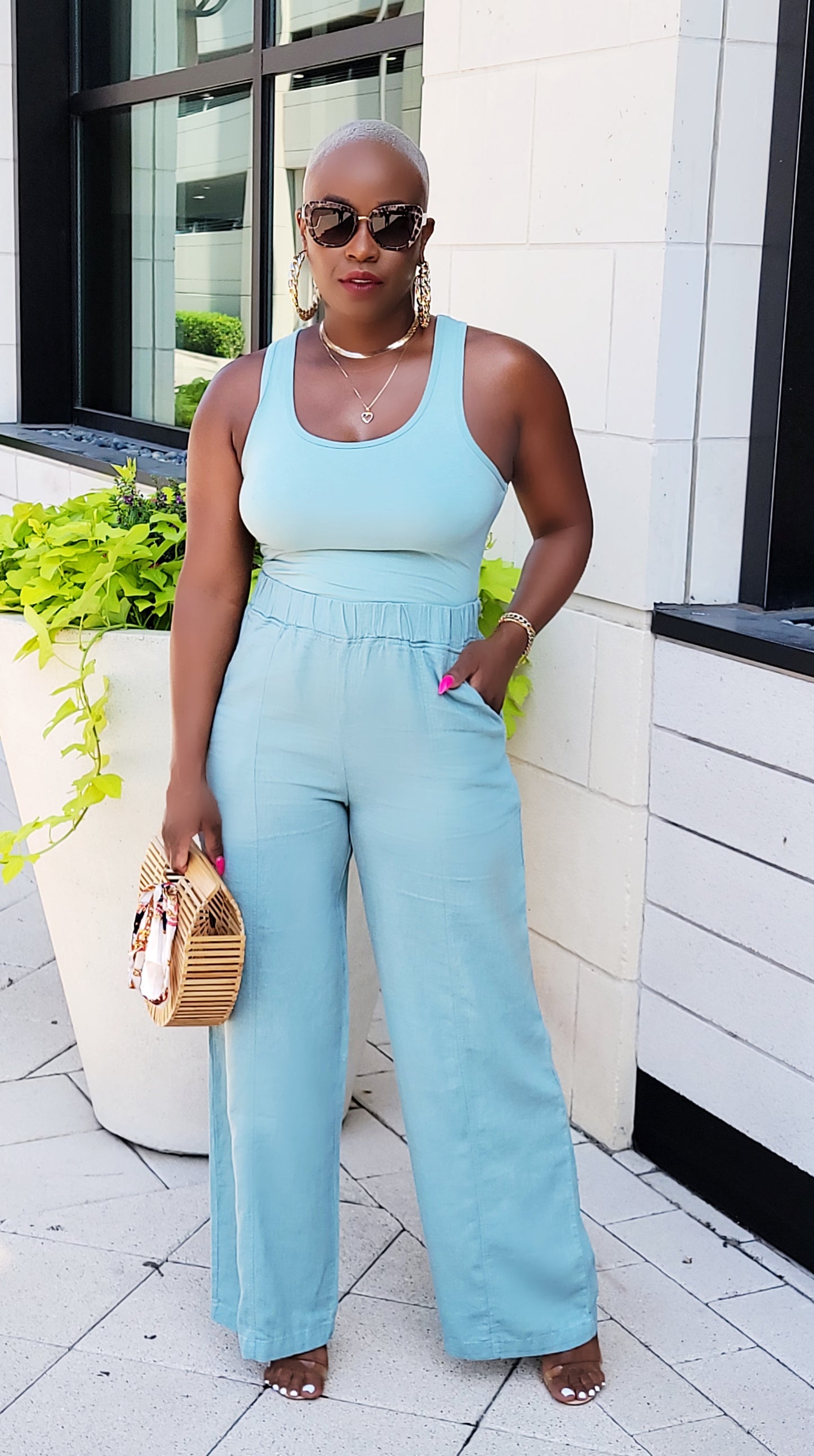 Summer Resort Linen Pants (Green Tea)