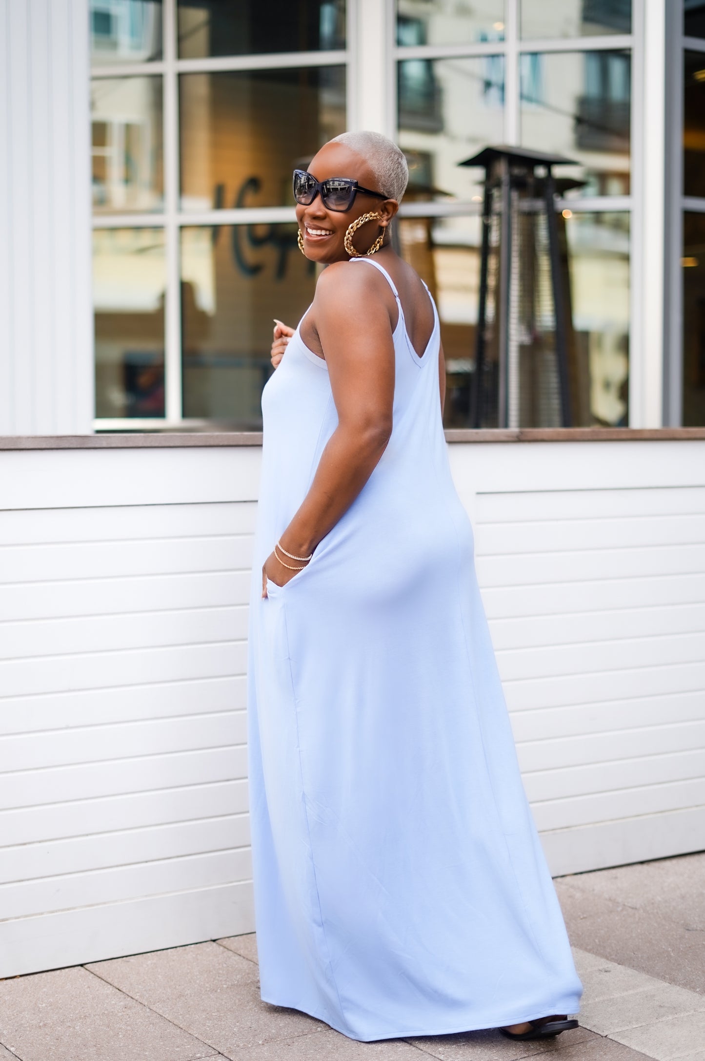 Beachside Resort Maxi Dress (Spring Blue)