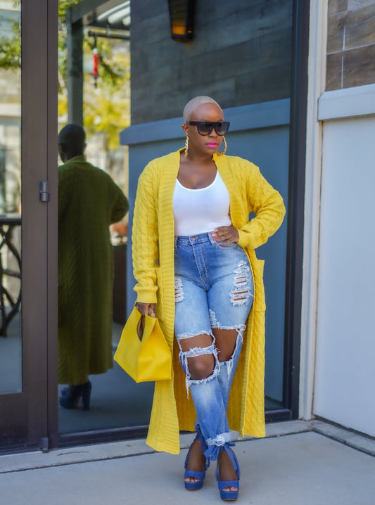 PLUS SIZE--Sunny Autumn Long Sleeve Cardigan--Will Ship The Week Of 9/2/25