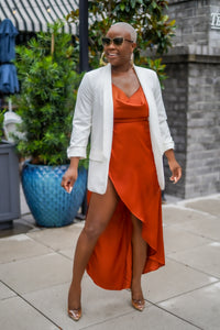 Business Or Casual Boyfriend Blazer (White)--Will Ship The Week Of 9/25/23