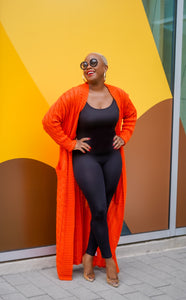 Sunny Autumn Long Sleeve Cardigan (Orange)--Will Ship The Week Of 10/2/23