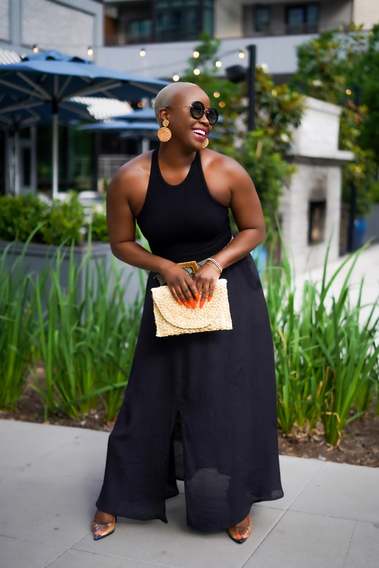 Boss Lady Smocked Drawstring Maxi Skirt