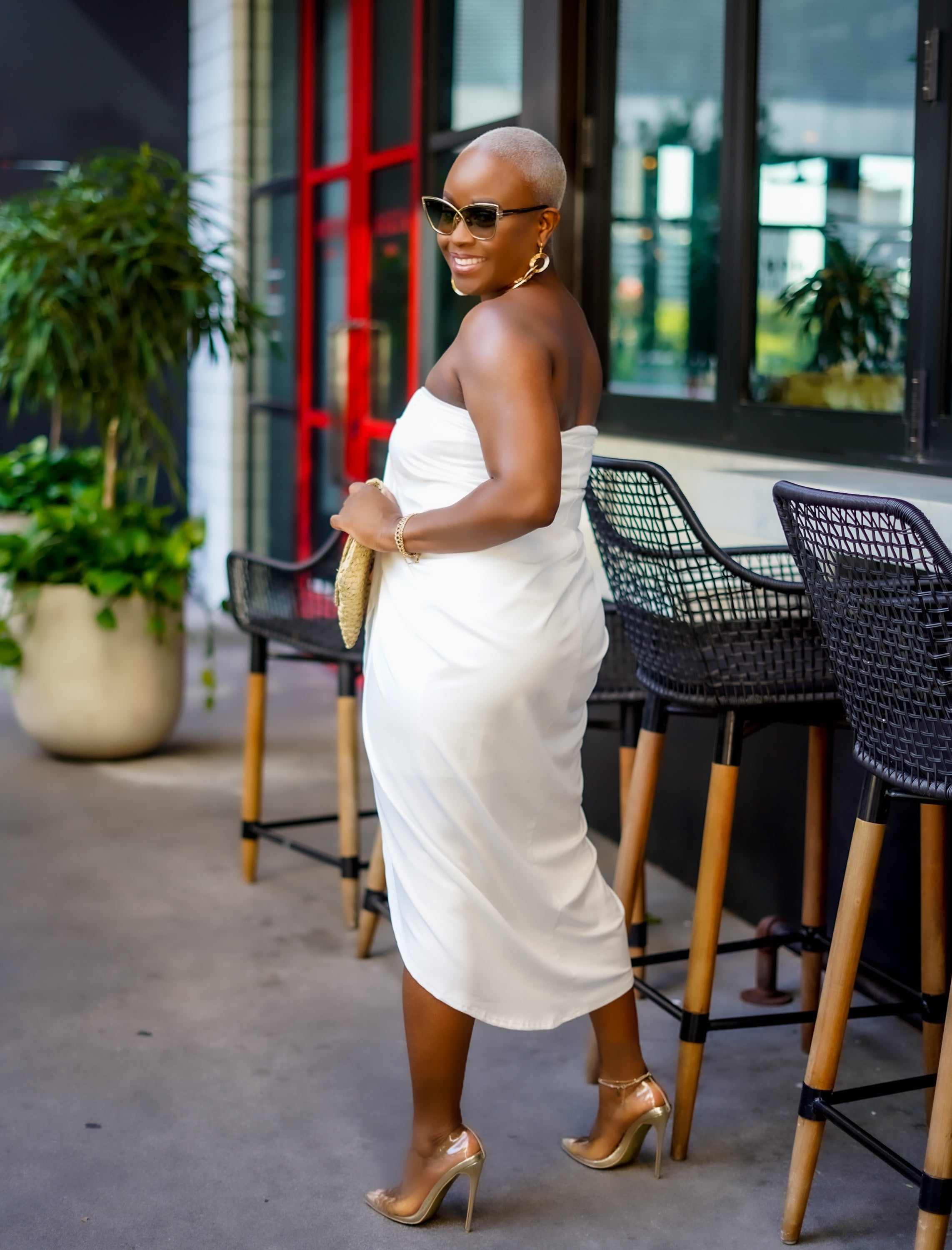 Day Party Ruched Midi Dress