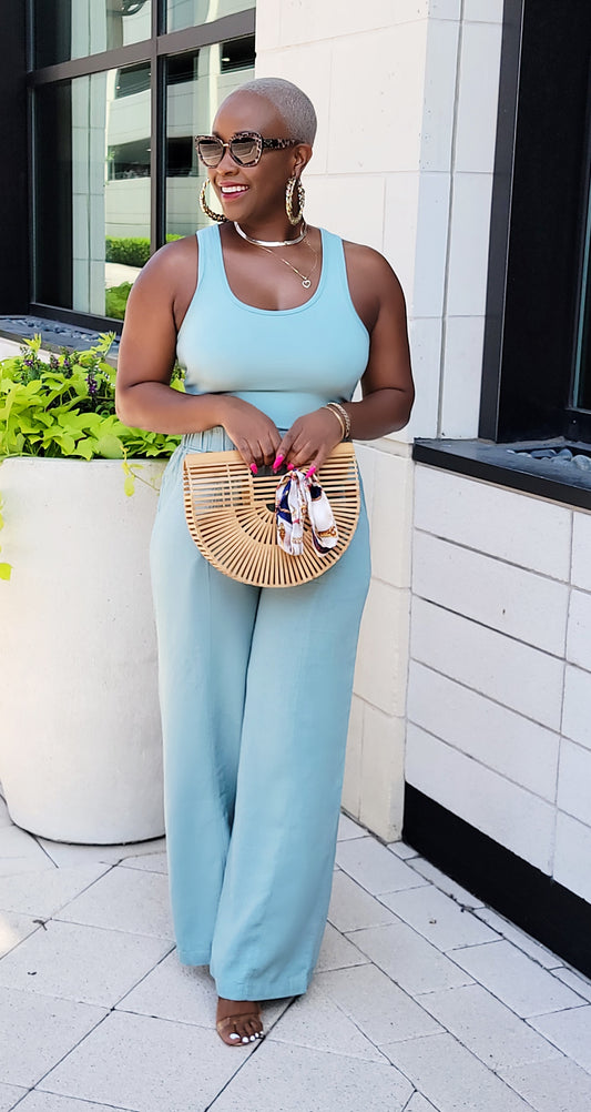 Summer Resort Linen Pants (Green Tea)
