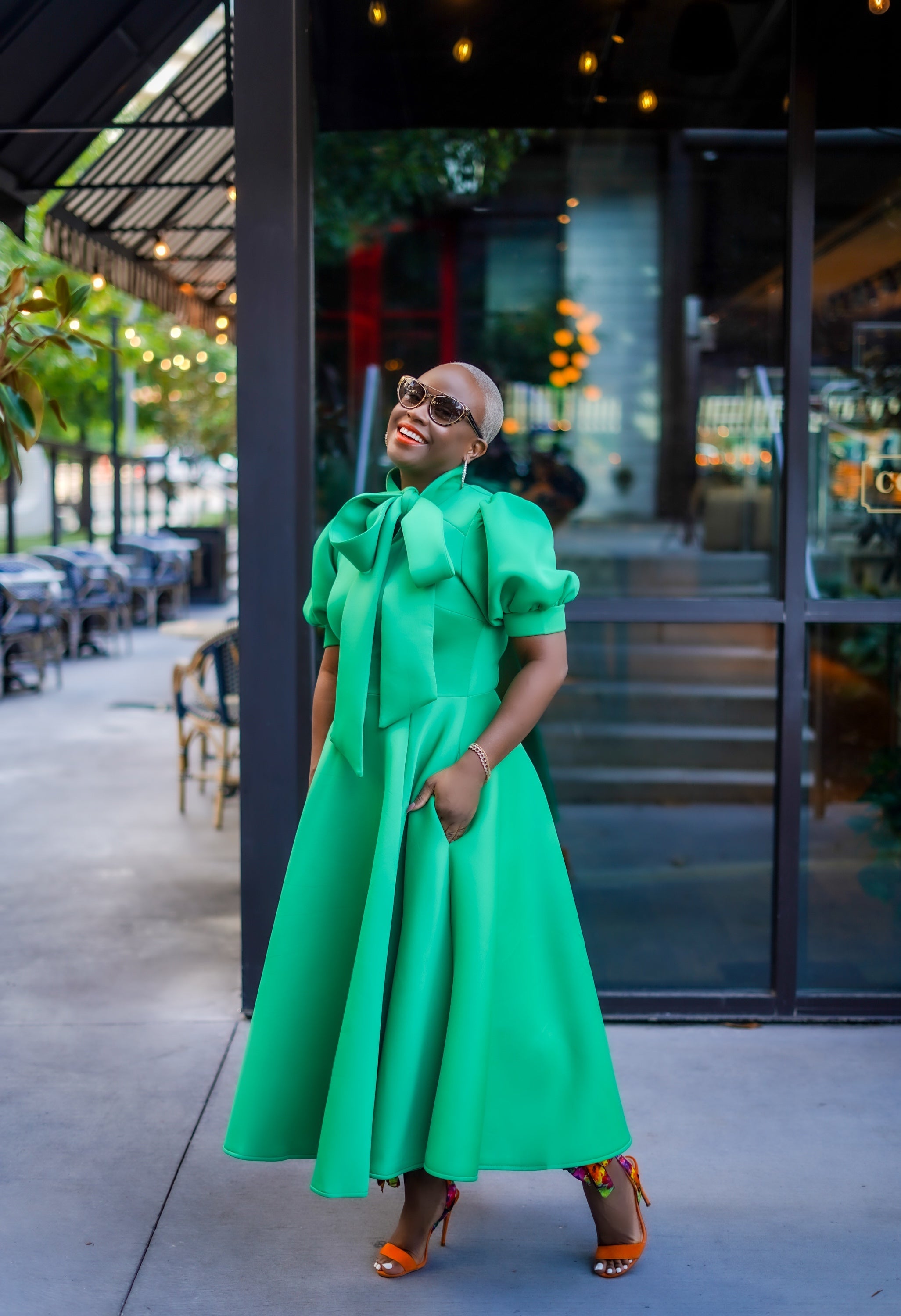 PLUS SIZE—Vibrant First Lady Midi Dress