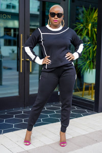 PLUS SIZE—Color Block Sweater Set--Will Ship The Week Of 12/18/23