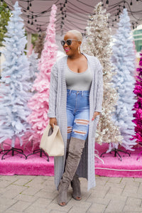 Sunny Autumn Long Sleeve Cardigan (Heather Gray)--Will Ship The Week Of 10/2/23