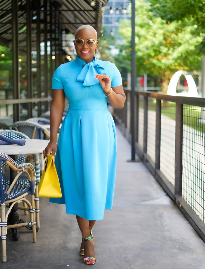 Sunset Beauty Midi Dress (Blue Sapphire) – Bossy Glamworks